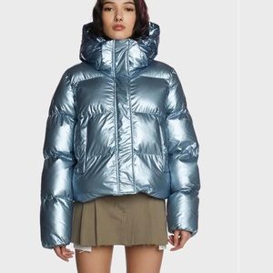 Dolls Kill Noize Athena Puffer Jacket Metallic